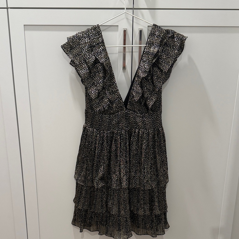 Socialite Black and White Ruffle Mini Dress